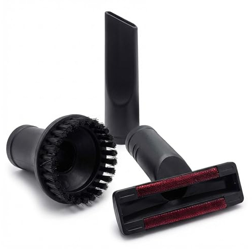 YEA PARTS Vacuum Cleaner Attachments Set – Crevice Tool, Round Dust Brush & Hose Adapter – Compatible with Bosch & Miele – Fits 35mm Vacuum Hoses – Replacement Cleaning Kit