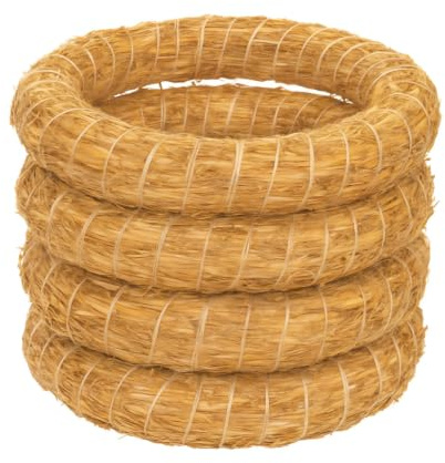 Aqbau® Halmkransar natur 5 stycken Ø 25 cm, 4 cm tjock – kransrål för adventskrans, gör-det-själv, dörrkrans och dekorativa kransar – ämnen för kransar för egendesign, hantverk och blomuppsättningar