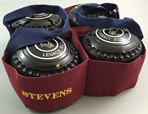 Stevens 4 Bowl Carrier Crown Green Short Mat Lawn Bowls (Maroon)
