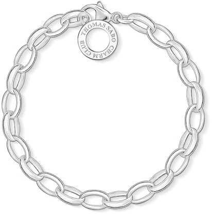 Thomas Sabo Pulsera con dijes clásica grande de plata de ley 925 X0032-001-12-S