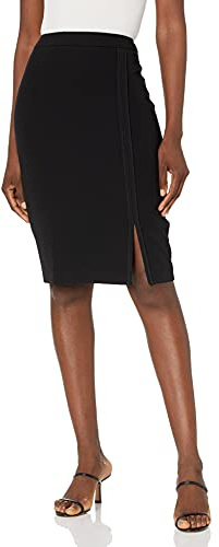 Tommy Hilfiger Women's Long Pencil Skirt w/Tonal Detail Black 4