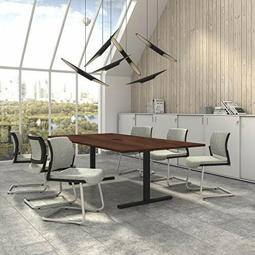 Weber Büro Easy Konferenztisch 240x120 cm Nussbaum mit ELEKTRIFIZIERUNG Besprechungstisch Tisch, Gestellfarbe:Anthrazit
