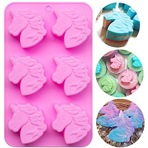 Palksky 6 Cavities Silicone Soap Molds/Bath Bomb Mold, Christmas Soap Molds for Soap Making Pudding Loaf Brownie Cornbread Chocolate Candy Jelly Resin Crayon Lotion Bars Ice
