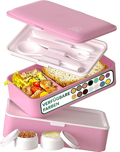 Umami Bento Box Adult Lunch Box with Utensils, All-in-One Meal Prep Compartment Lunch Box Containers for Men/Women, Cute Leak Proof Bento Box, Lunch Organizer