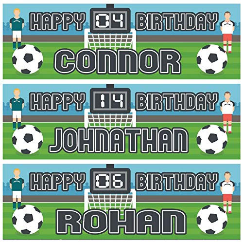 2 Personalised Birthday Banner Football Sports Boy Children kids Party Poster decoration