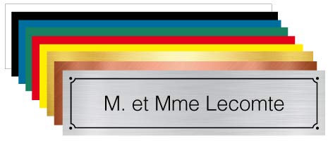 Plaque Gravée Pour Boîte Aux Lettres à PersonnaliserAvec Votre Nom et Prénom - Dimensions 10 x 2,5 Cm - Aspect Argent Brossé Avec Écriture Noir