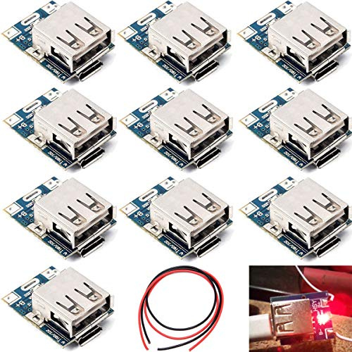 Youmile 10 Pcs 5 V Batterie Protection Conseil 1A Boost Step Up Module d'alimentation 134N3P Batterie Au Lithium Li-ION Chargeur Conseil pour DIY Affichage LED USB et Micro Port