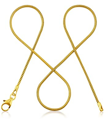 modabilé Schlangenkette Damen Halskette Vergoldet 925er Sterling Silber (70cm 1,2mm breit) Goldkette ohne Anhänger Goldene Kette 925 Frauen Vergoldete