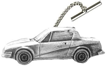 Krawattennadel mit Kette, britisches Oldtimer, TR7 FHC ref272, Zinn