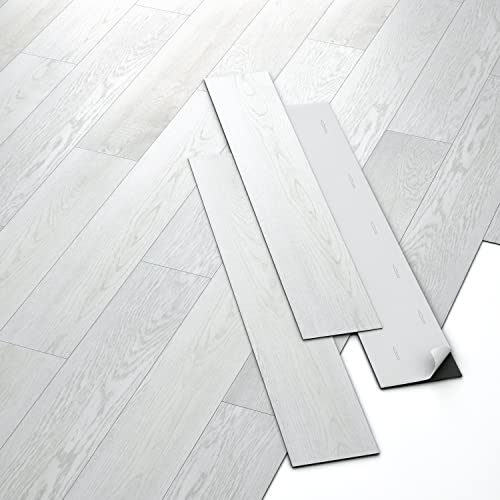 ARTENS - PVC Bodenbelag Soft - Selbstklebende Vinyl-Dielen - Vinylboden - Gebleichter Holzeffekt - Medio - 91,44 cm x 15,24 cm x 2 mm - Dicke 2 mm - 2,23 m²/ 16 Dielen