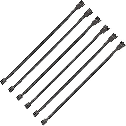Guuzi 6pcs PWM Lüfter Verlängerungskabel 4Pin Stecker auf Buchse, Kompatibel mit PWM und 3Pin Lüfter für Computerlüfter und PC-Gehäuselüfter (26cm)