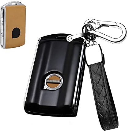 HIBEYO Smart schlüsselhülle passt für Volvo ABS Autoschlüssel Hülle Schutzhülle für Volvo S80 S90 XC40 XC90 V90 V70 C30(nur Keyless Go) Schlüsselbox Funkschlüssel Schlüsselanhänger-Schwarz