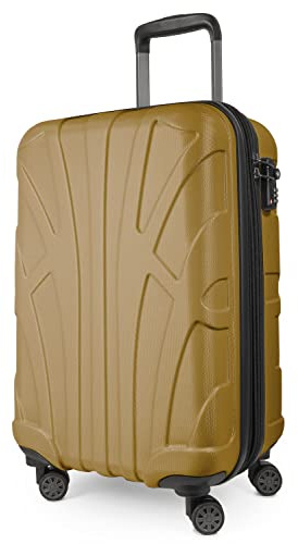 SUITLINE - Trolley da cabina espandibile, valigia rigida con scomparto per laptop, 55 cm, 34 litri, Autunno Oro