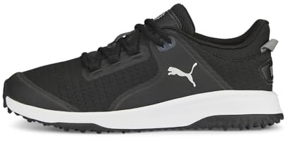PUMA GOLF Fusion Grip golfsko för män, Puma svart-puma silver-tyst skugga, 11 US