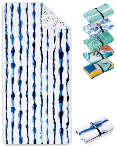 Fit-Flip Strandtuch XXL Mikrofaser leicht und schnelltrocknend | Batik Stripes 160x90cm, Strandhandtuch, 100% recycelt, Badetuch groß, Reisehandtuch