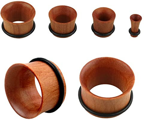 3-20 mm Ohr Piercing Flesh Tunnel Holz Sawo Braun Plug Wood Nature 6 mm