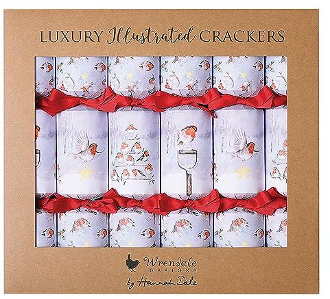 Wrendale Designs by Hannah Dale - Season's Tweetings - Set di 6 cracker natalizi di lusso