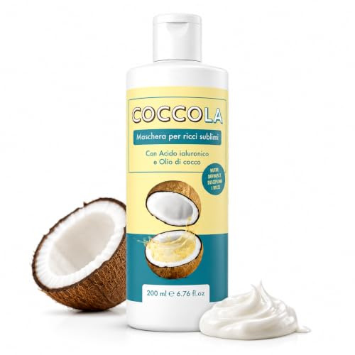 Coccola Haarmaske für lockiges Haar, 200 ml | Mit Keratin, Mit Kokosöl