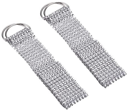 2pcs Crystal Rhinestone Diamond Curtain Tie Backs,Curtain Tiebacks Curtain Holdbacks Decorative Voiles Tie,Curtain Rope Diamante Holdbacks for Wall Curtain Ties Window Drape Tie Back Decor(58cm)