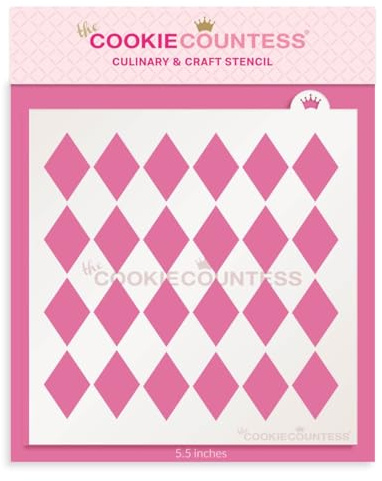 The Cookie Countess Harlequin Pattern Stencil
