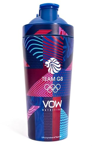 VOW Nutrition Official Team GB Steel Shaker Bottle 740ml for Protein Powders and other Supplements (Multicoloured)