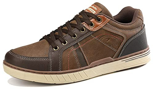ARRIGO BELLO Mens Casual Shoes Trainers Walking Hiking Business Jogging Classic Outdoor Sneakers Running Size 7-11UK (A1 Brown, Size_9)