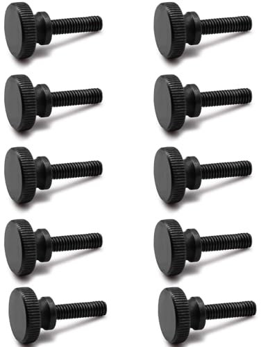 10 Stück M6 × 30 mm Rändelschrauben, Rutschfest, Schwarz, Zinklegierung, Für Mechanische Geräte, Instrumentierung, Haushaltsgeräte