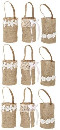 Alipis 3er-sets Hochzeitskörbe Für Blumenmädchen Leinen-sackleinen Aufbewahrungskörbe Stilvolle Dekoration Für Veranstaltungen Zu Hause 3 Stück X 3