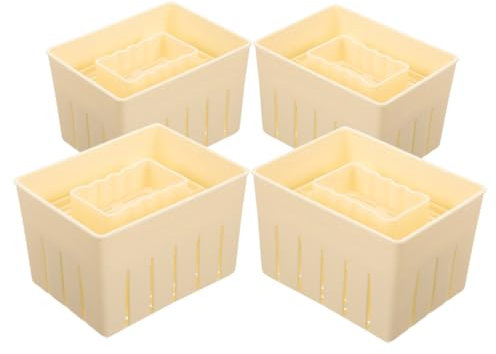 CRAFTHROU 4 Stücke Tofu Presse Tofu Maker und Käsepressform Ideal für Die Zubereitung von Hausgemachtem Tofu und Käse Hochwertiges Kunststoffmaterial Einfache Handhabung und Reinigung