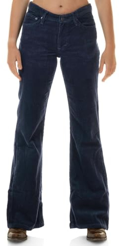 Damen Cord Bootcut Hose Navy blau