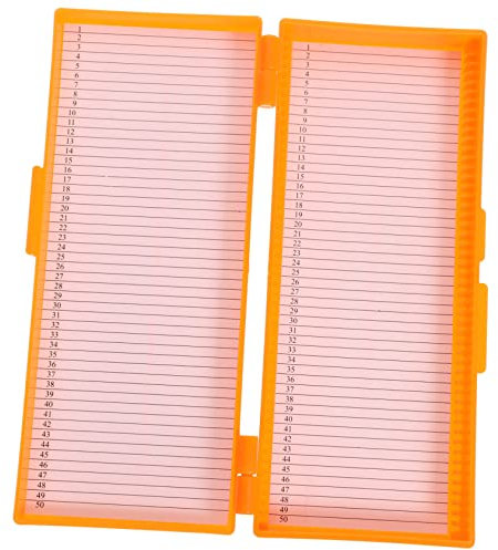 CANIGHT Mikroskop Objektträger Platten Lagerung Box 50 Objektträger Gelb Praktische Objektträger Lagerung Werkzeug