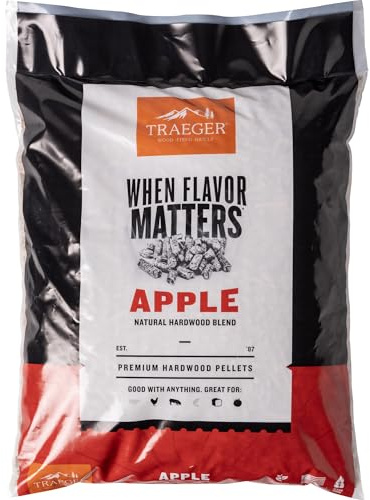 Traeger Grills Apple 100% Naturholzpellets für Smoker und Pelletgrills, BBQ, Backen, Braten und Grill, 8,2 kg Beutel