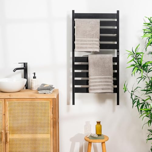InnovaGoods® sèche-serviettes électrique 260W, sèche-serviettes à 10 barres mural ou sur pied pour la salle de bains, séchage rapide, température max. 55°C, idéal pour sécher | chauffer les serviettes