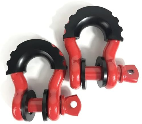 Cuerda Remolque Coche Grillete de anillo en D antioxidante de 5/8 pulgadas con aisladores y arandelas 19,5 toneladas (42990 libras) Resistencia máxima a la rotura Gancho de recuperación de remolque 4x