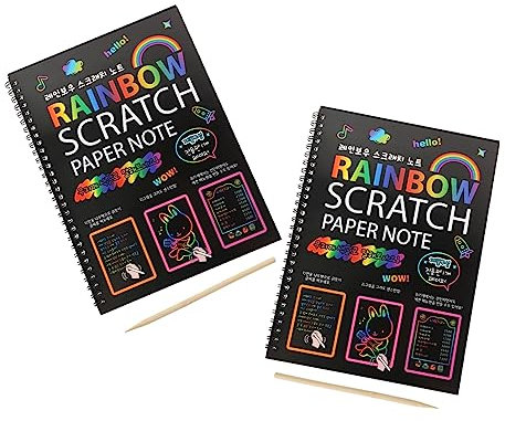 NAMOARLY 2stücke Kratzbücher Mit Regenbogen-design Für Diy-kratzspiele Und Familienaktivitäten Geeignet Zum Malen Und Gestalten Für Junge Mädchen