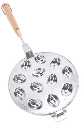 Kuuleyn Walnut Cookie Maker, produttore di Oreshki, 12 buchi Anti Stick in alluminio in lega composita padella a forma di biscotto in legno per torte waffle (Argento)