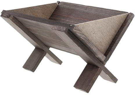 Hemobllo Pesebre De Madera para Bebés Cuna De Madera Niño Jesús Decoración Religiosa para Iglesias Adorno Pesebre Navideño para De Navidad