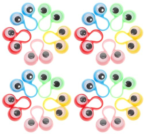 GARIOUANS 30Pcs Anneau D'Activité Pour Les Doigts Anneau De Globe Oculaire Anneaux De Boule D'Œil Mobile Marionnettes À Doigts Oeil Mobile Globe Oculaire Marionnette À Doigt Oeil