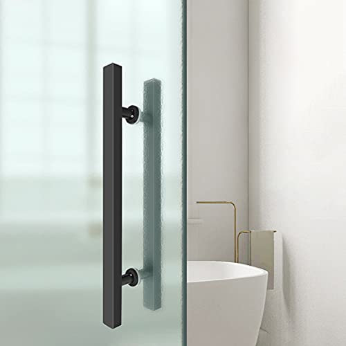GLETSF Maniglie per Porte Scorrevoli in Vetro per Uffici, Maniglie per Porte in Vetro per La Casa, Maniglie per Porte Doccia di Ricambio per Bagni, Maniglie per Porte A Spinta E-Black-1200mm (900mm)
