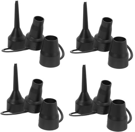 KICHOUSE 4pcs Air Bed Pump Nozzles Set 3 Sizes Plastic Replacement Nozzles Compatible Inflatable Mattresses, Air Pump Adapters for Airbeds, Pools, and Camping