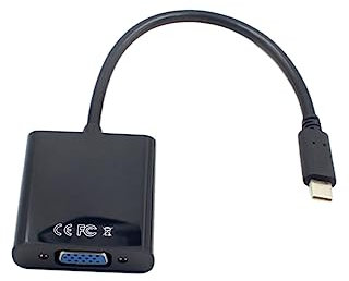 Hemobllo Adaptador USB Tipo C Vga Hembra Cable Convertidor para Proyector y Monitor Negro
