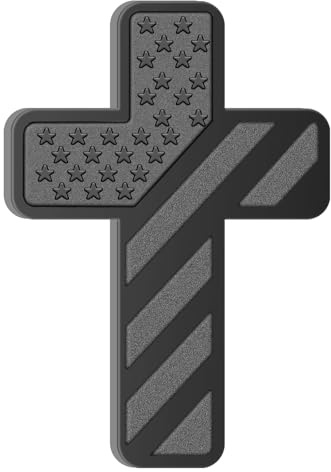 Cross Christian Car Emblem – Patriotic USA Flag Zinc Alloy 3D Badge with 3M Adhesive – Cross Decal for Car, Truck, Window, Door, Toolbox, or Home Decor (Matte Black)