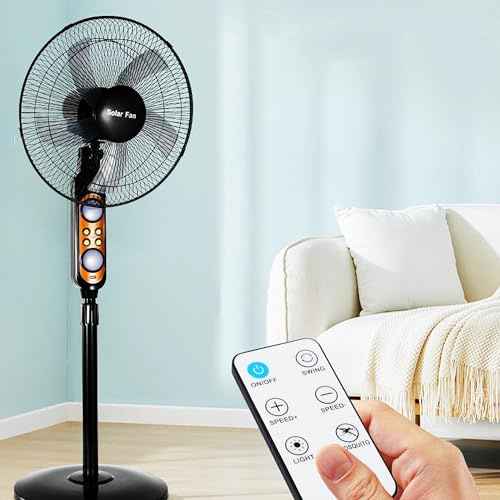 Ventilador de suelo oscilante de velocidad ajustable con 5 cuchillas para refrigeración interior y exterior