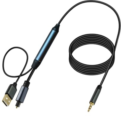 KieTeiiK Cable convertidor de sonido óptico USB de 3,5 mm a fibra óptica SPDIF, adaptador de transmisión para laptop, cine en casa, convertidor de sonido digital óptico a analógico
