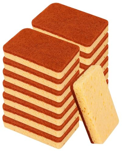 15Pcs Dishwashing Kitchen Sponge Set, Biodegradable Sponges Washing up, Kitchen Cleaning Dish Scrubber Sponges, Reusable Washing Up Natural Sponge