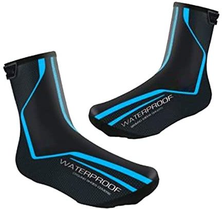 Hperu Couvre-Chaussures de Cyclisme, Couvre-Chaussures Chaudes Thermiques d'hiver, Chaussons de vélo, vélo Route, Coupe-Vent résistant à l'eau, Bleu, Taille L - -