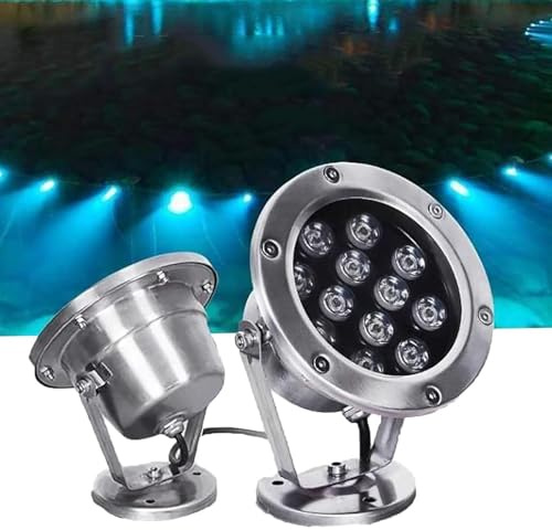Luce LED Per Piscina, Lampada RGB Sommergibile Per Fontana, Luce Da Esterno Regolabile A Bassa Tensione Da 12 V, Lampada Subacquea Impermeabile IP68 Per Laghetti, Per Feste In Acquario(White,24w)