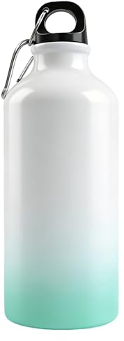 MR.R Bouteille de sport vierge en aluminium pour impression par sublimation - Vert et blanc - 600 ml