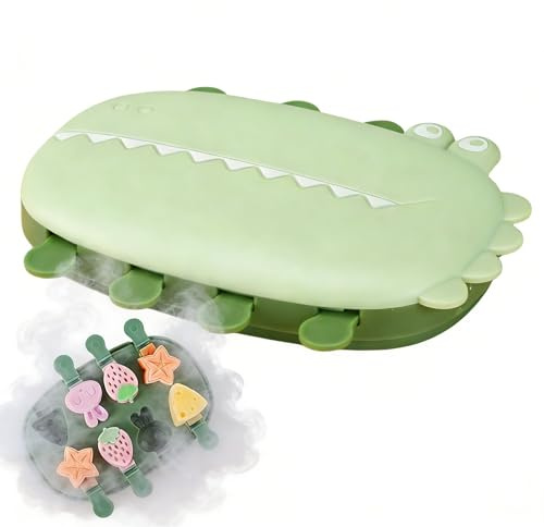 Eisformen Eis am Stiel Eisformen Silikon 8 Zellen Eisform mit Stiel und Deckel Wiederverwendbare Eisförmchen BPA-Frei 18 * 11 * 3CM