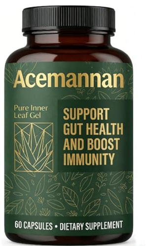 BOTANE MAN Acemannan Aloe Vera Capsules, 200x Concentrate Formula, Gut Health & Immune Support - 60 Capsules